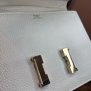Hemmy White Leather Clutch